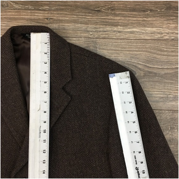 JOS A BANK Mens Tweed Overcoat Long Coat Jacket Wool Size 40S Casual Blazer - Picture 11 of 12